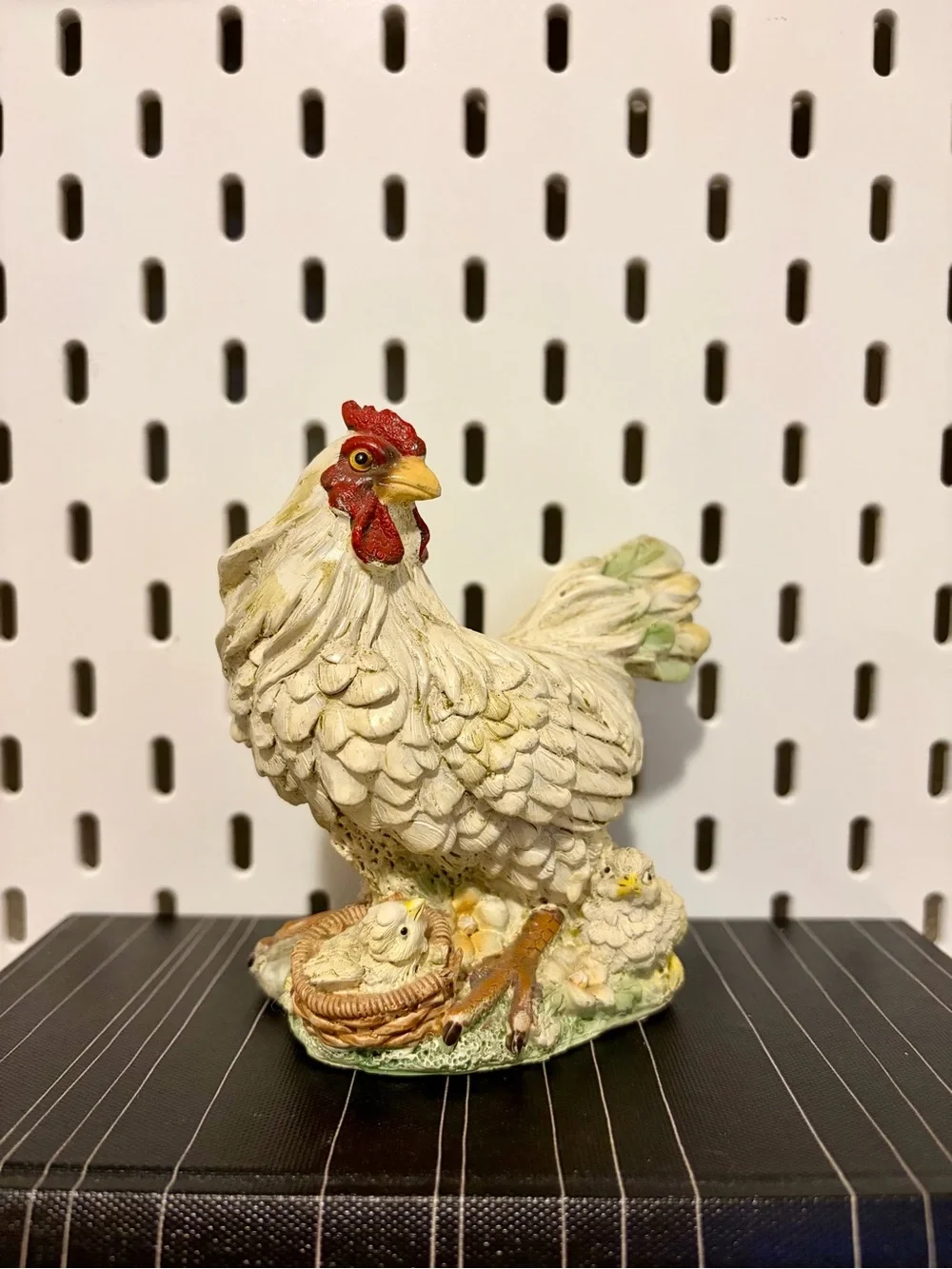 Hand-Painted White Hen and Chicks Figurine - Home Art Decor